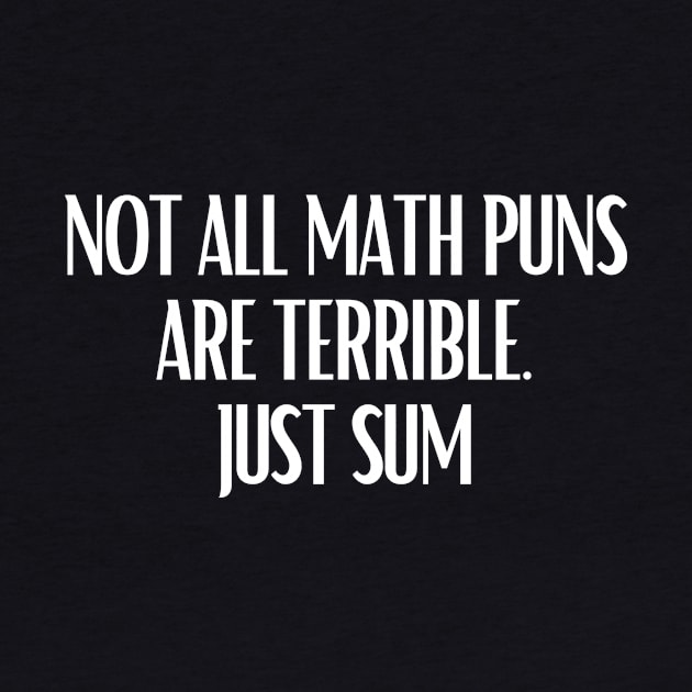 Not All Math Puns Are Terrible Just Sum Funny Math Pun by karolynmarie